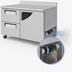 Thumbnail image #3 for Turbo Air Super Deluxe 2-Section Worktop Freezer with 1 Door and 2 Drawers, 48-1/4 Inch Wide, Rear-Mounted Self-Contained