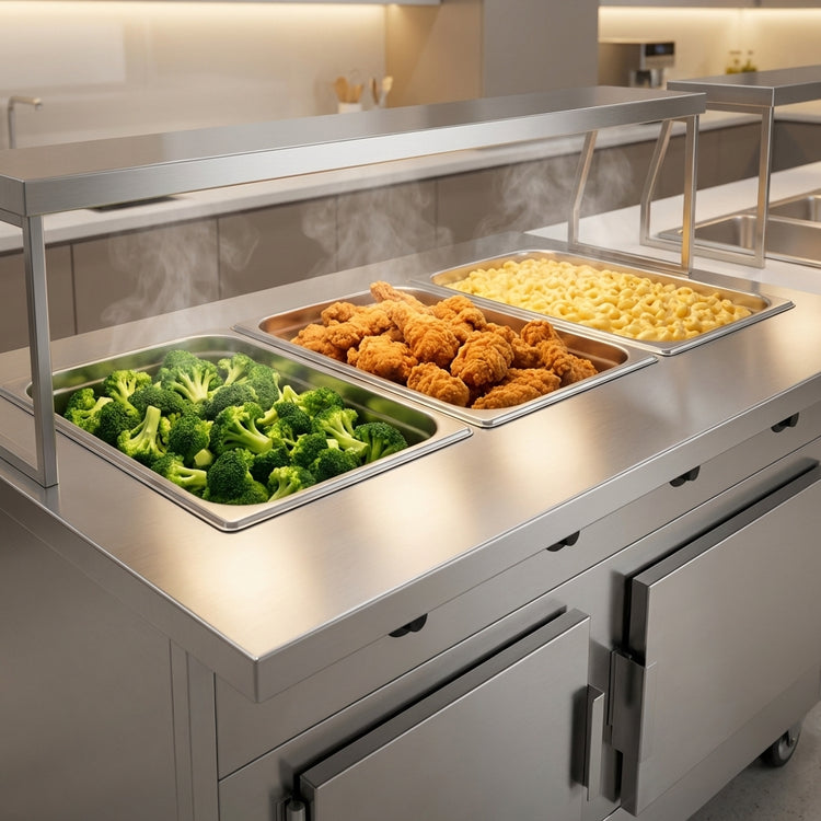 Product image #2 for Atlas Metal BLH-3-H 3-Well Electric Mobile Hot Food Serving Counter