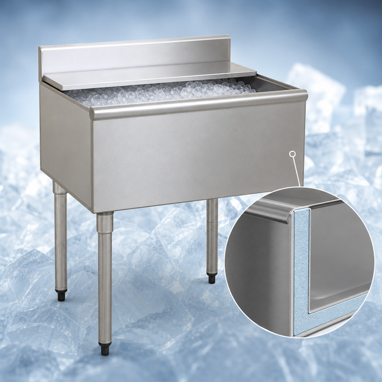 Product image #3 for Eagle Group 1800 Series 30-Inch Underbar Ice Chest with 16-Inch Deep Insulated Bin and 95-Lb Capacity