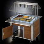 Thumbnail image #3 for Dinex DineXpress DXP6CI Mobile 6-Well Ice-Cooled Cold Food Counter, Full-Size Pans, Stainless Steel, 88-Inch