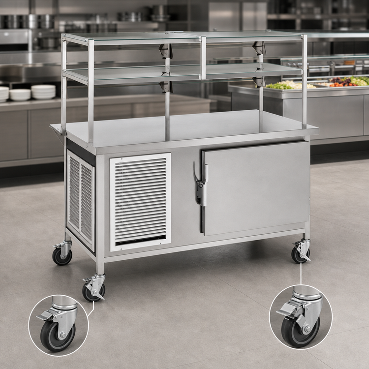 Product image #3 for Atlas Metal CATR-4 63-3/4" L Refrigerated Solid Top Mobile Utility Serving Counter