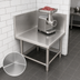 Thumbnail image #3 for Omcan USA L-Shaped Meat Grinder Table with 15-Inch Backsplash and Side Splashes, 31 x 31 x 20 Inches