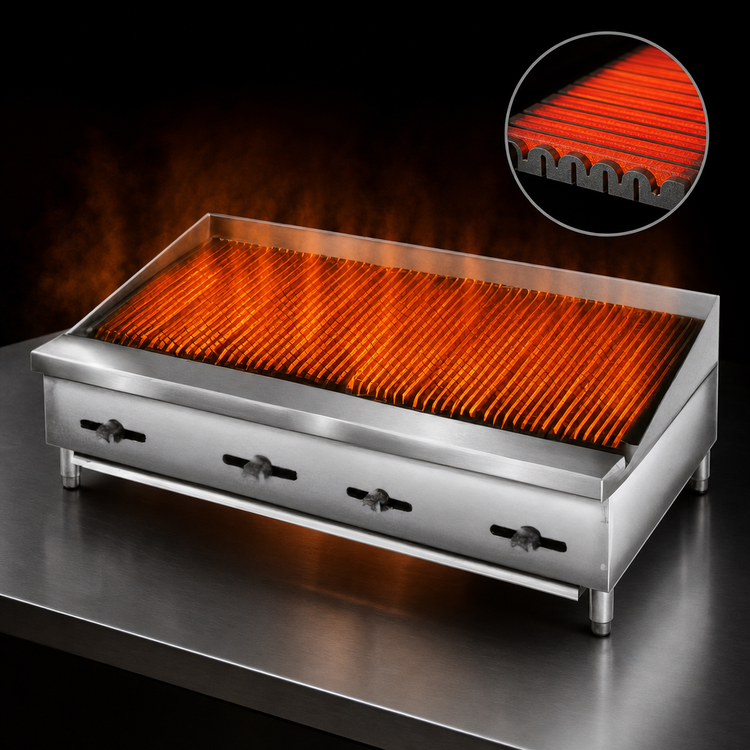 Product image #3 for Comstock-Castle FHP48-4RB 48-Inch Countertop Gas Radiant Char-Broiler, 132,000 BTU