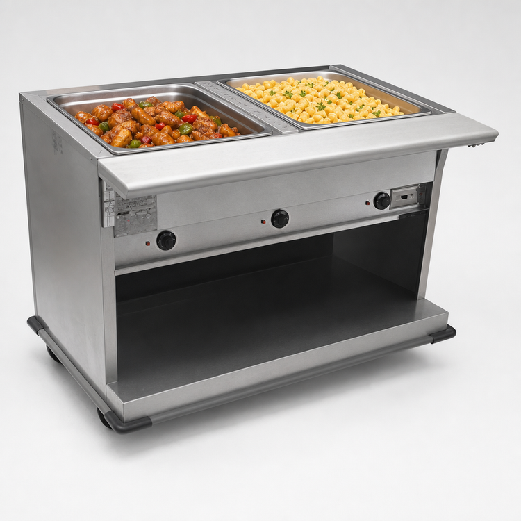 Product image #3 for Spec-Master PHT2CB-240 Portable Electric 2-Well Hot Food Table with Enclosed Base