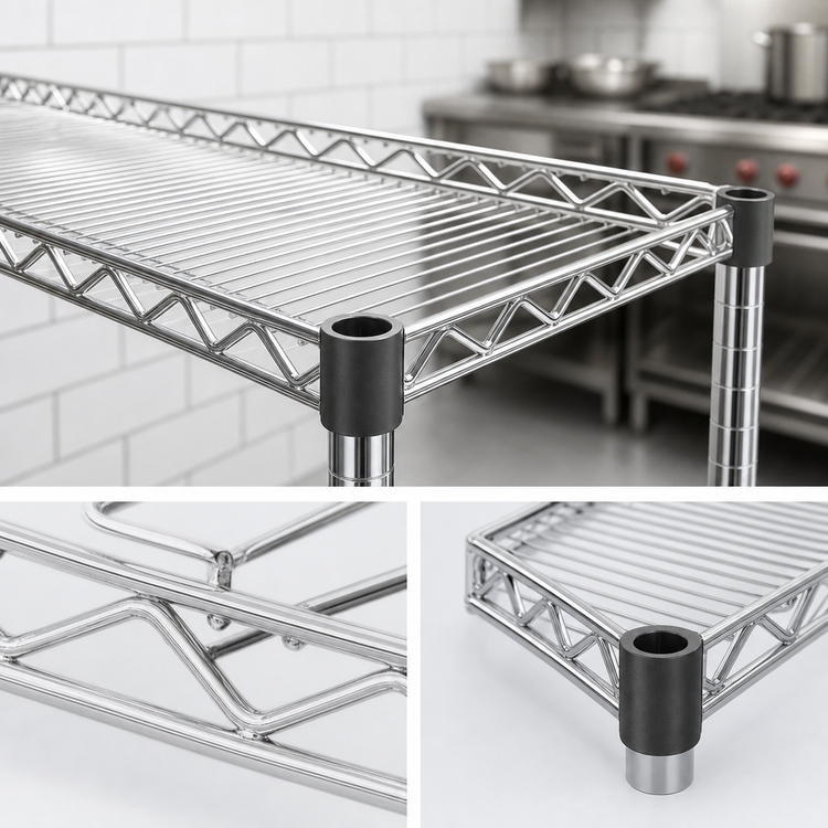 Product image #3 for QuadTruss Quad-Adjust Chrome-Plated Wire Shelf, 60"W x 24"D, 600 lb. Capacity