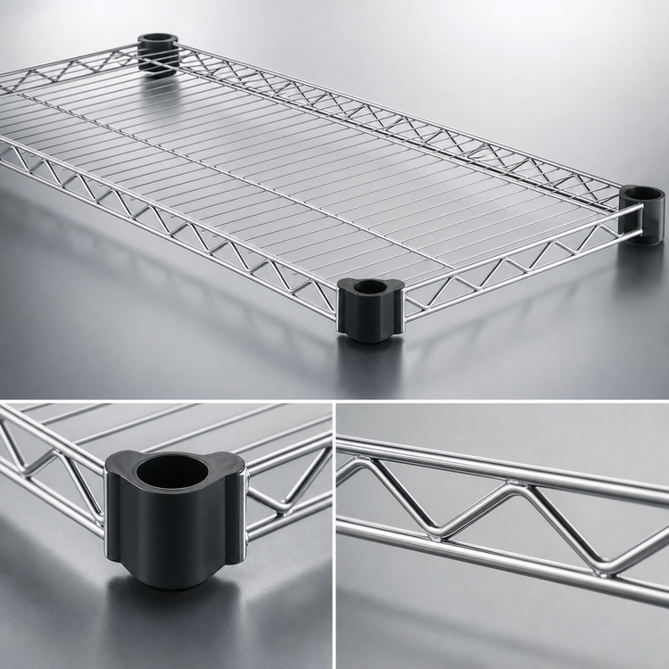 Product image #3 for Eagle Group Quad-Adjust QuadTruss 60 x 21 Inch Wire Shelf, Stainless Steel Finish