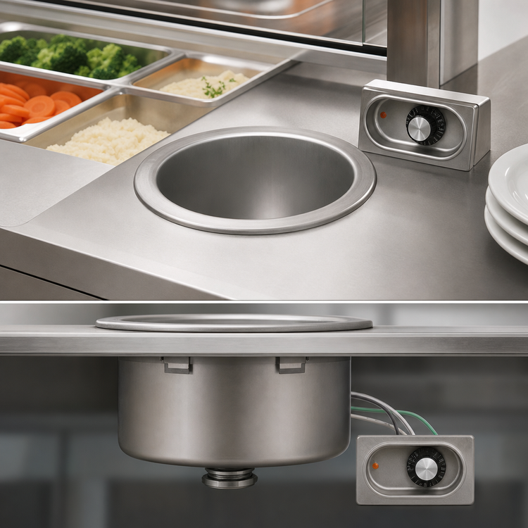 Product image #3 for Eagle Group 11-Quart Round Drop-In Electric Food Warmer with Infinite Control