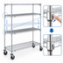 Thumbnail image #3 for Metro Super Erecta Super Adjustable Wire Stem Caster Cart, 48 x 24 x 69 Inches, 4-Shelf, Chrome, Polyurethane Casters