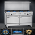 Thumbnail image #3 for Southbend Ultimate 60-Inch Commercial Gas Range with 6 Open Burners, 24-Inch Charbroiler, and 2 Cabinets