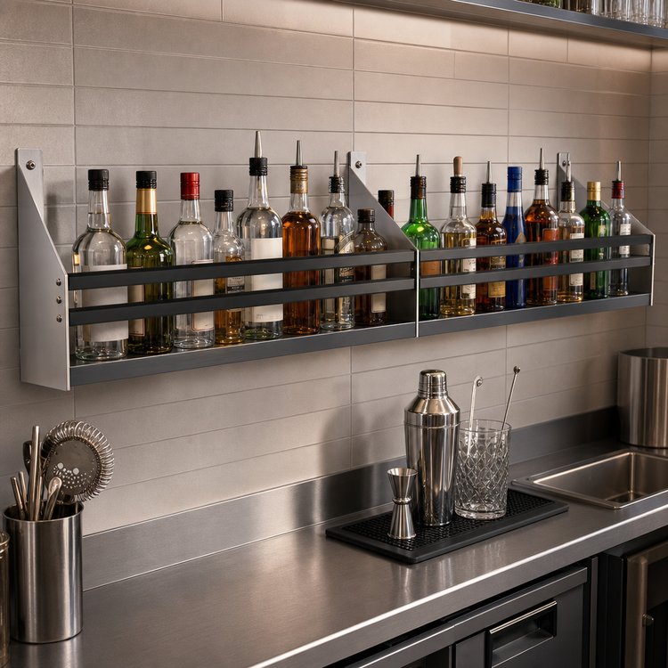 Product image #3 for Glastender 60-Inch Double Wall-Mounted Stainless Steel Speed Rail