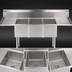 Thumbnail image #3 for John Boos E-Series 75-Inch 3-Compartment Stainless Steel Sink with Left and Right Drainboards