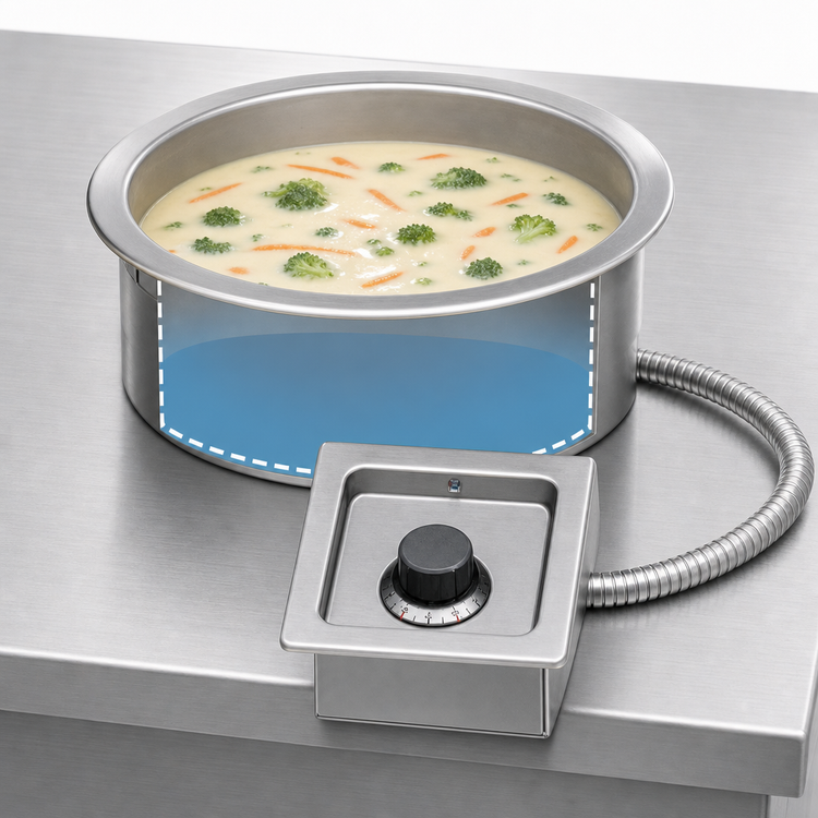 Product image #3 for 11-Quart Round Top-Mount Drop-In Electric Food Warmer with Thermostatic Controls