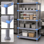 Thumbnail image #3 for Quantum Millenia QP213062SS-4 Polymer Stationary Starter Shelving Unit, 30"W x 21"D x 62"H, Gray, 4 Solid Shelves