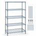 Thumbnail image #3 for Quantum Stationary Wire Shelving Starter Kit, 48 x 12 x 74 Inches, 5 Shelves, Gray Epoxy Antimicrobial Finish