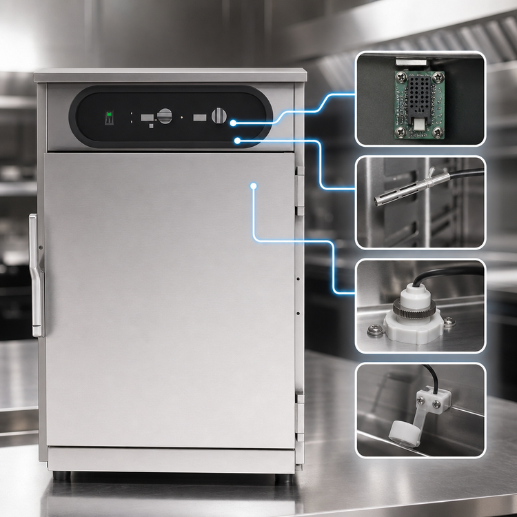 Product image #3 for VaporPro hotLOGIX HL10-8 Half-Height Humidified Holding Cabinet, 1 Compartment, Solid Door, 16 12 x 20 / 8 18 x 26 Pan Capacity