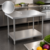 Thumbnail image #3 for Steel Works Stainless 30 x 30 x 34 Inch Corner Stainless Steel Work Table with Undershelf