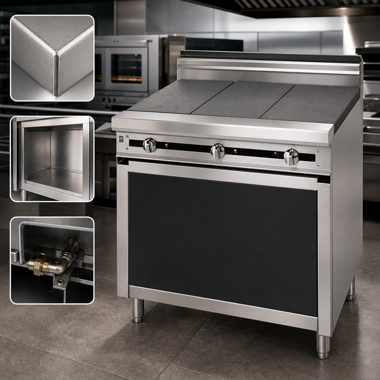 Product image #3 for Titan JTRH-3HT 36-Inch Gas Heavy Duty Range with (3) Hot Tops and Cabinet Base