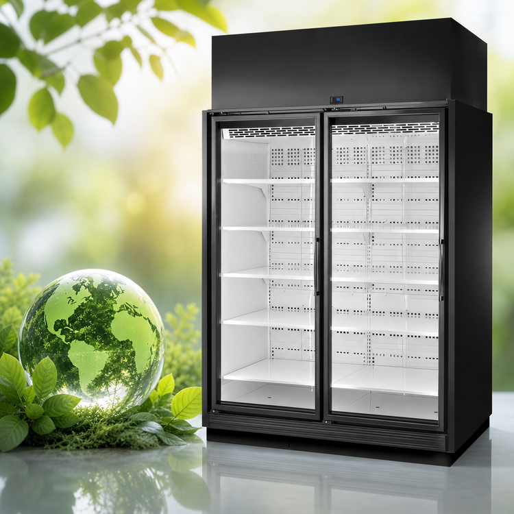 Product image #3 for True TRM2M 2-Door Medium Temp Self-Contained Glass Door Refrigerated Merchandiser