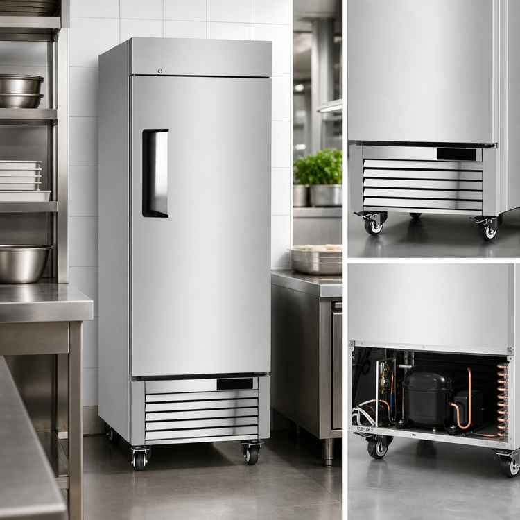 Product image #3 for Atosa 24-Inch One-Section Bottom-Mount Reach-In Freezer, 8.3 Cu. Ft., Stainless Steel, Solid Door