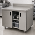 Thumbnail image #3 for Advance Tabco Special Value Economy Enclosed Work Table, 48 x 24 Inches, 16 Gauge 304 Stainless Steel Top, 5-Inch Backsplash
