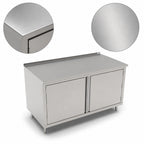 Thumbnail image #3 for John Boos 4CH6R1.5-2436 Enclosed Stainless Steel Work Table, 36 x 24 in, 16-Gauge 300 Series Top, Hinged Doors, 1-1/2 in Rear Upturn