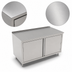 Thumbnail image #3 for John Boos Cabinet Base Work Table with Hinged Doors, 36 Inch W x 24 Inch D, 16-Gauge Stainless Steel Top, 1-1/2 Inch Rear Up-Turn