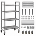 Thumbnail image #3 for Cambro Camshelving Elements XTRA 18 x 54 x 78-1/4 Inch 4-Shelf Vented Mobile Starter Unit, Speckled Gray