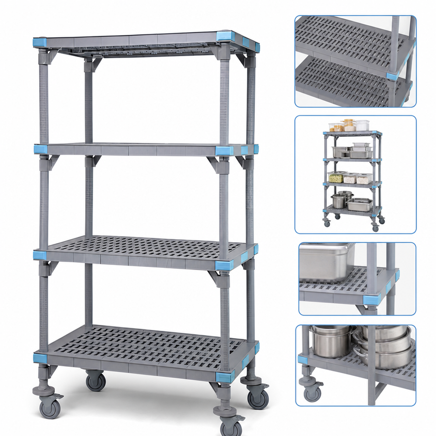 Four Open Grid Shelves