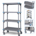 Thumbnail image #3 for Quantum Millenia 4-Shelf Mobile Open Grid Polymer Starter Shelving Unit, 72 x 18 x 74 Inches
