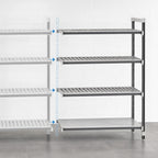 Thumbnail image #3 for Cambro Camshelving® Elements EXA186064VS4480 Stationary Add-On Polymer Shelving Unit, 18 x 60 x 64 in, 4-Shelf, 3 Vented + 1 Solid, Gray