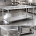 Thumbnail image #3 for Eagle Budget Series 108-Inch x 30-Inch 430 Stainless Steel Work Table with Rear Upturn and Adjustable Undershelf