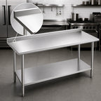 Thumbnail image #3 for Duke Manufacturing 416S-3084-2R Stainless Steel Work Table, 84 x 30 in, 16-Gauge 400 Series Top, 1-1/8 in Riser, Undershelf