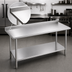Thumbnail image #3 for Duke Stainless Steel Work Table with 1-1/8-Inch Straight Riser and Undershelf, 84 x 30 Inches