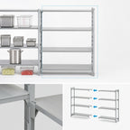 Thumbnail image #4 for Cambro Camshelving® Premium CPA183064S4480 4-Shelf Solid Add-On Shelving Unit, 18"D x 30"W x 64"H, Speckled Gray
