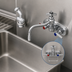 Thumbnail image #3 for T&S Brass B-1156-CR Wall-Mount Workboard Mixing Faucet, 4-Inch Centers, 7-7/8-Inch Swing Nozzle, Self-Closing Spray Valve