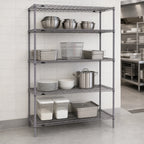 Thumbnail image #3 for Metro Super Erecta SE-186074K4-S-4 Stationary Starter Wire Shelving Unit, 60W x 18D x 74.5H, 4 Shelves, Gray Epoxy-Coated
