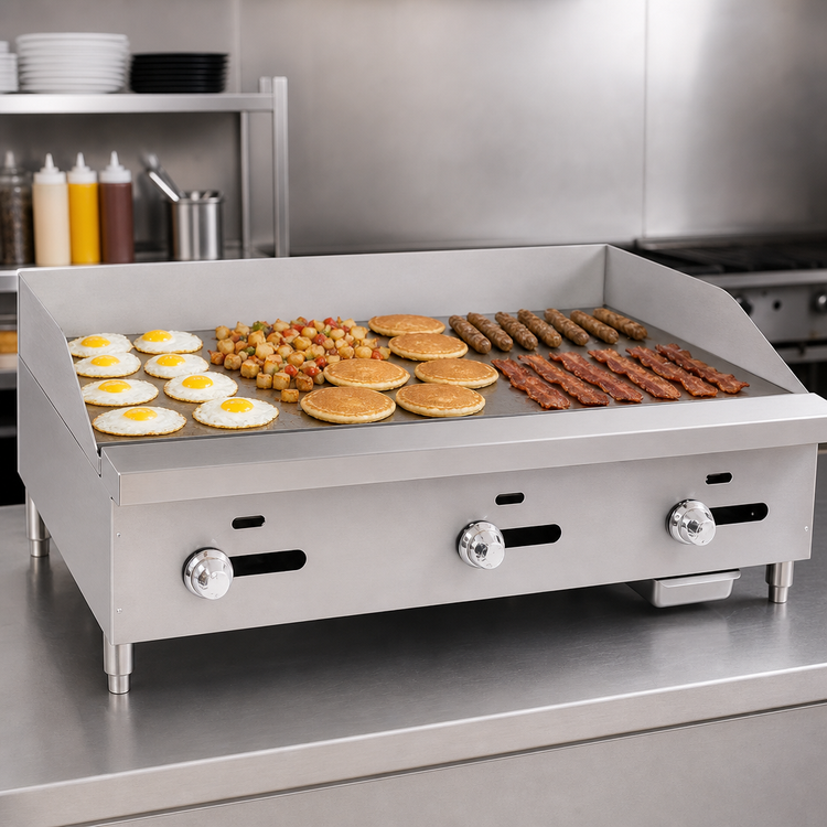 Product image #3 for Comstock-Castle FHP54-54T 54-Inch Countertop Gas Griddle with 3 Thermostat Controls