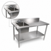 Thumbnail image #3 for John Boos 72-Inch Stainless Steel Work Table With Prep Sink, Left Bowl, 5-Inch Backsplash, and Undershelf