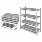 Thumbnail image #3 for Cambro Camshelving® Elements EXSK1848V4480 Universal Shelf Kit, 48 x 18 Inch, 4-Shelf Vented, Speckled Gray
