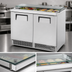 Thumbnail image #3 for 48-Inch Two-Section Refrigerated Sandwich/Salad Prep Table with Heavy-Duty Flat Glass Lid and 18-Pan Top