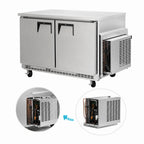 Thumbnail image #3 for Everest Refrigeration ETBR2 Two-Section Undercounter/Worktop Refrigerator, 47-1/2"W, 14 Cu. Ft., Solid Locking Doors
