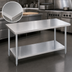 Thumbnail image #3 for Turbo Air 72-Inch x 30-Inch 18/430 Stainless Steel Flat Top Work Table with Adjustable Undershelf and Galvanized Base