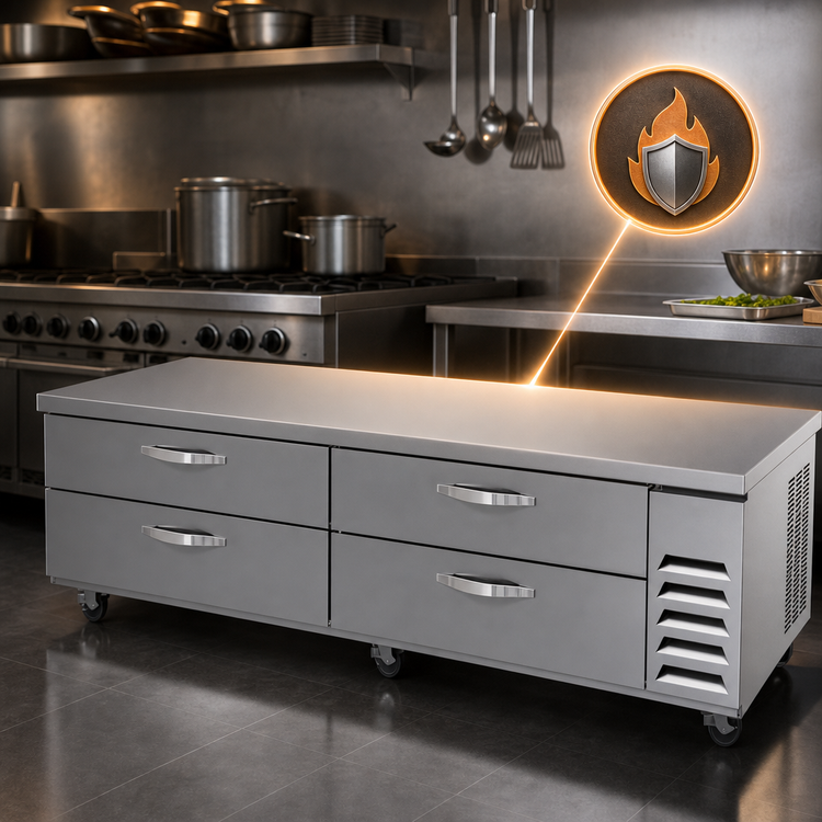 Product image #3 for Beverage-Air 96-Inch Four-Drawer Chef Base Freezer