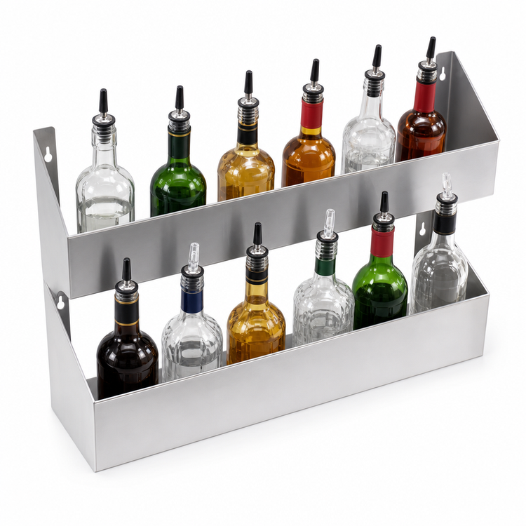 Product image #3 for John Boos UBSR2-12 Double-Tier Underbar Speed Rail, 12 Inch, Keyhole Mount, Stainless Steel