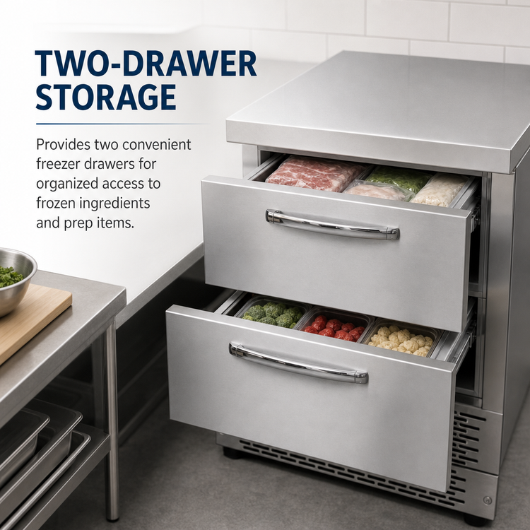 Product image #3 for Continental Refrigerator 27-Inch One-Section Worktop Freezer with 2 Drawers, Front Breather