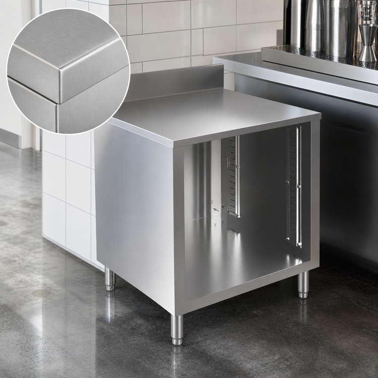 Product image #4 for BK Resources Well Series 24-Inch x 21-Inch Flat Top Underbar Cabinet with Legs