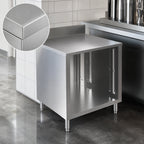 Thumbnail image #4 for BK Resources UBC-21-F24 24 x 21-Inch Flat-Top Open Underbar Cabinet, 18-Gauge T-304 Stainless Steel, No Backsplash, Adjustable Legs