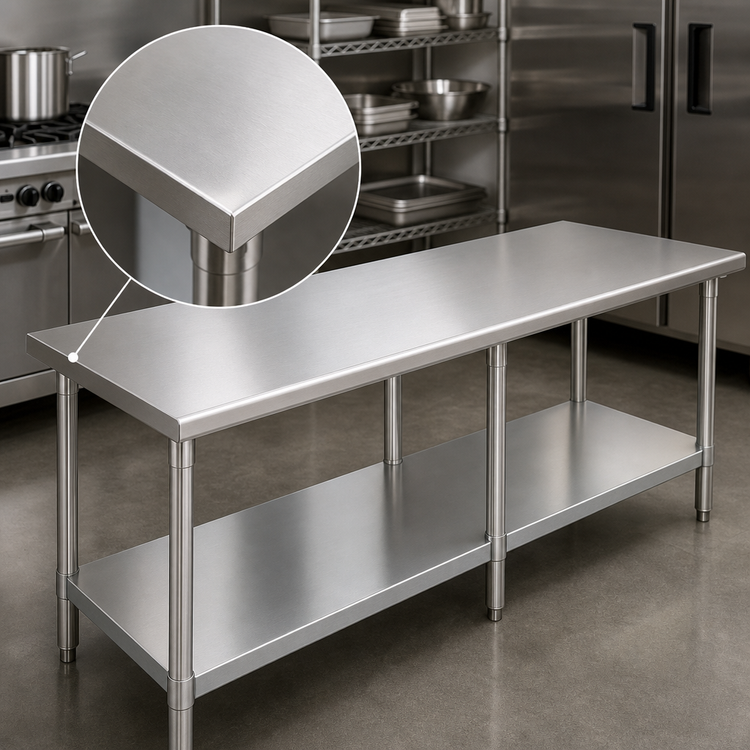 Product image #3 for Spec-Master 144-Inch x 36-Inch Stainless Steel Work Table with Adjustable Galvanized Undershelf