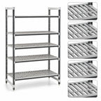 Thumbnail image #3 for Cambro Camshelving® Elements EXU183072V5480 5-Tier Vented Polypropylene Shelving Starter Unit, Speckled Gray, 18" Deep x 30" Long x 72" High