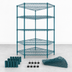 Thumbnail image #3 for Quantum 5-Shelf Stationary Wire Shelving Starter Kit, 42 Inch Wide x 24 Inch Deep, Green Epoxy Antimicrobial